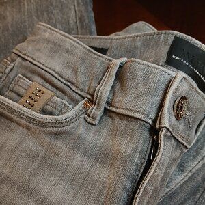 WHITE HOUSE BLACK MARKET Acid Washed Gray Stretch Jeans